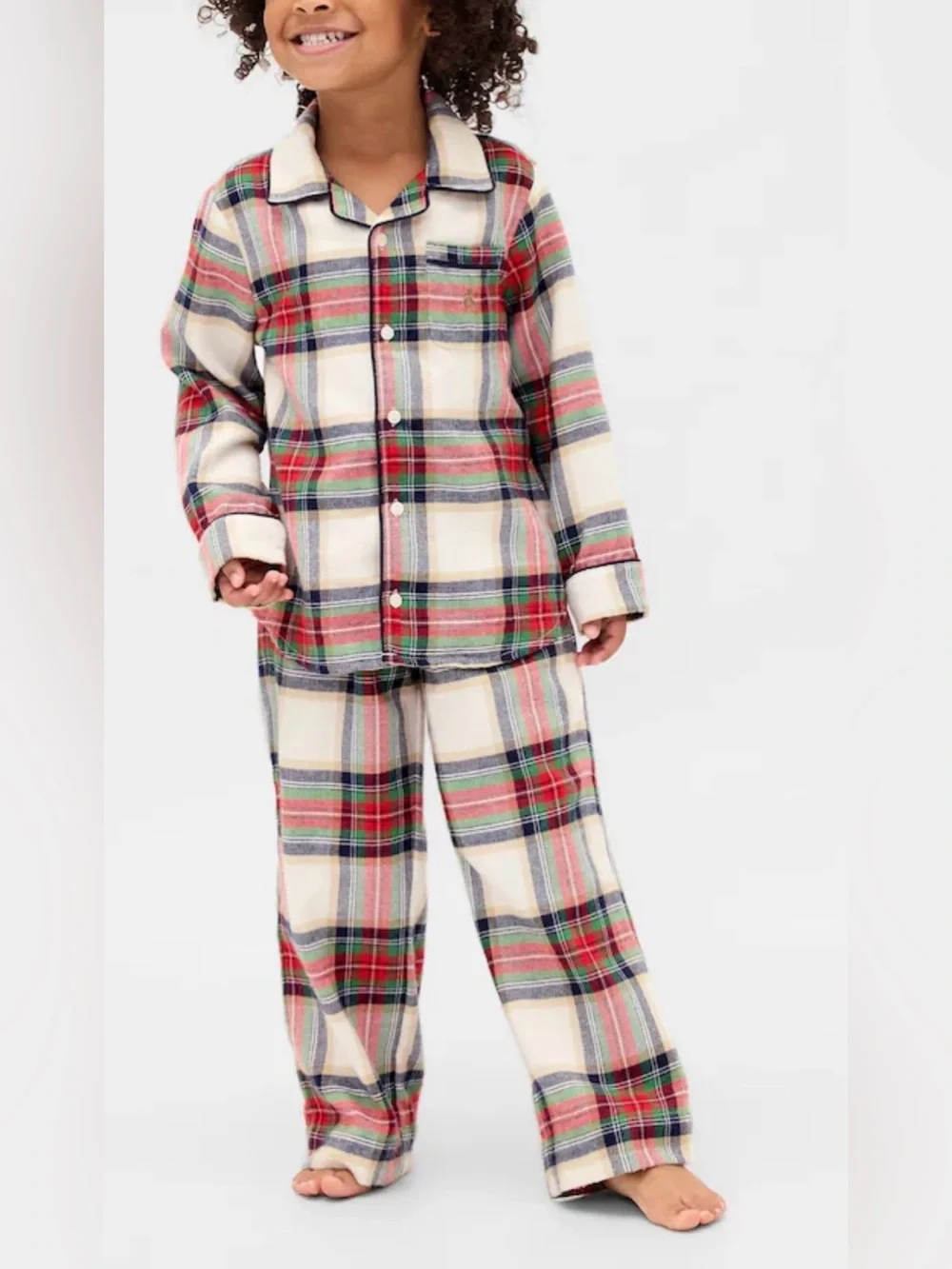 Gap Red Check Christmas Panamas Beige Size 10 NWT IN PACKAGE